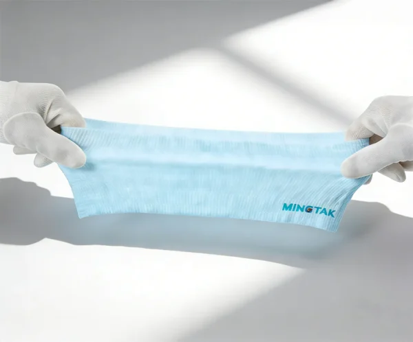 Elastic Waistband Nonwoven Fabric - Mingtak Hygiene Materials Mingtak Elastic Waistband Nonwoven Fabric used in baby diaper waist tightening area